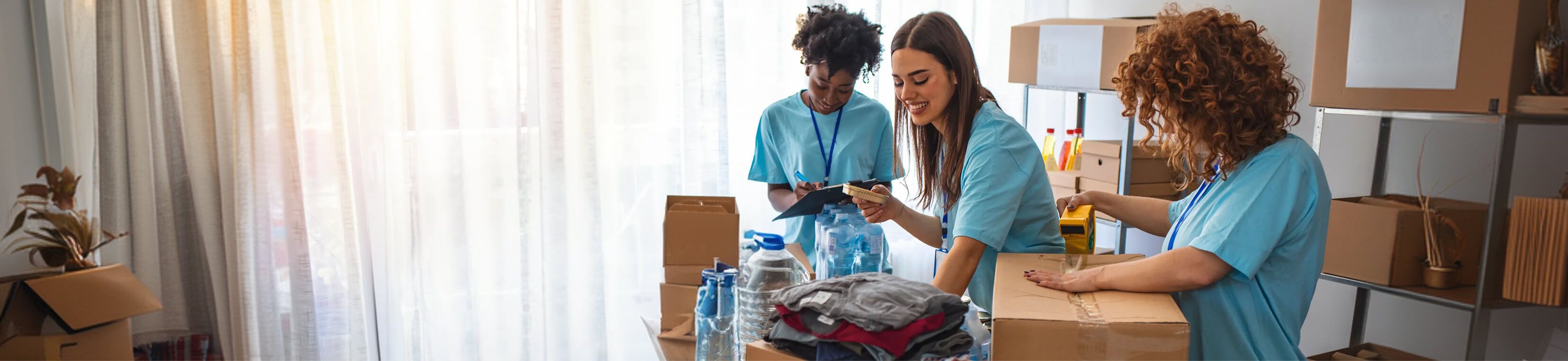 Volunteers and community members gathered at a nonprofit event.