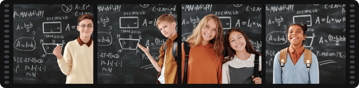 PhotoCircle slideshow creator interface with photo layout and music options.