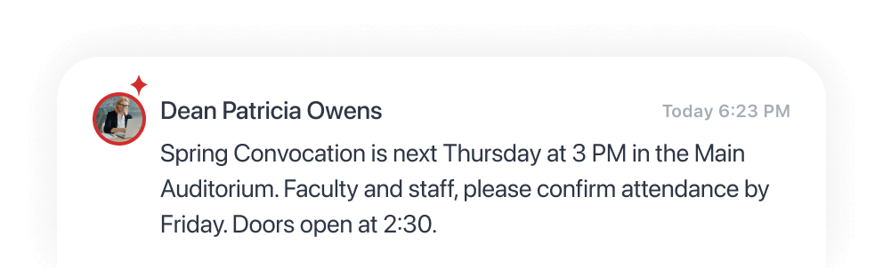 PhotoCircle announcements feed showing visual updates posted to a circle.